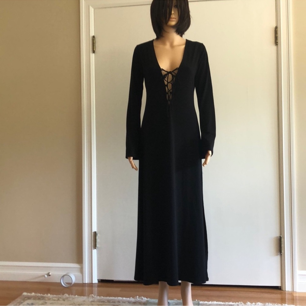 Victoria’s Secret Limited Edition Elegant Black Lace-Up Night Gown